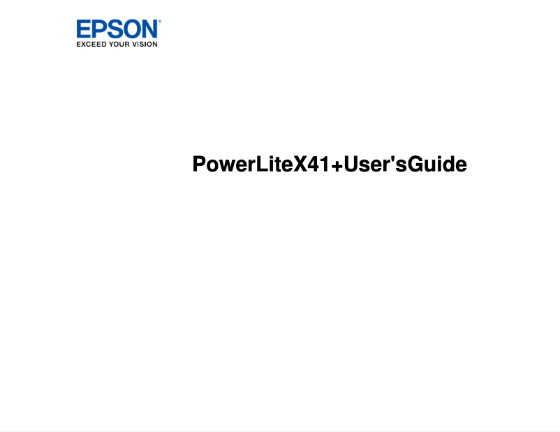Page 1 de la notice Manuel utilisateur Epson PowerLite X41+