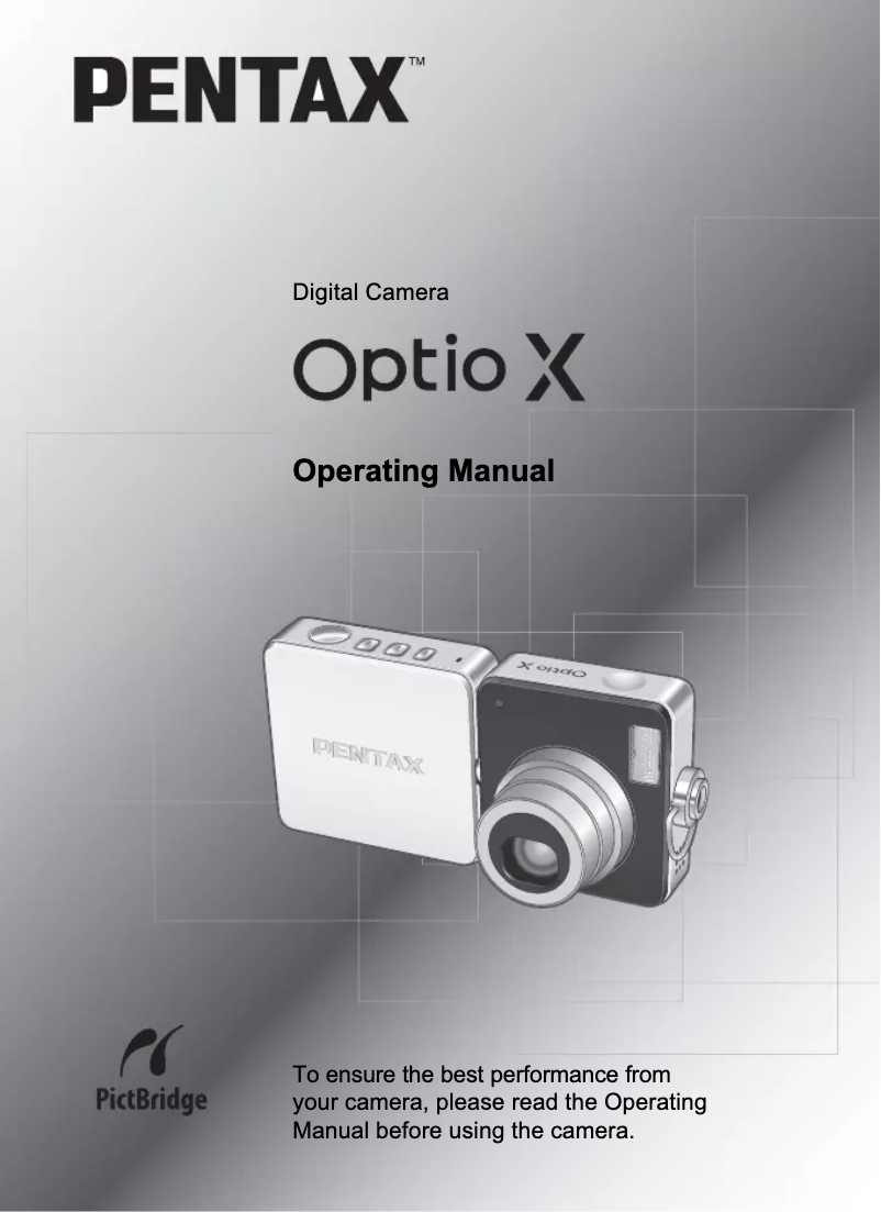 Página 1 del manual Manual de usuario Pentax Optio X