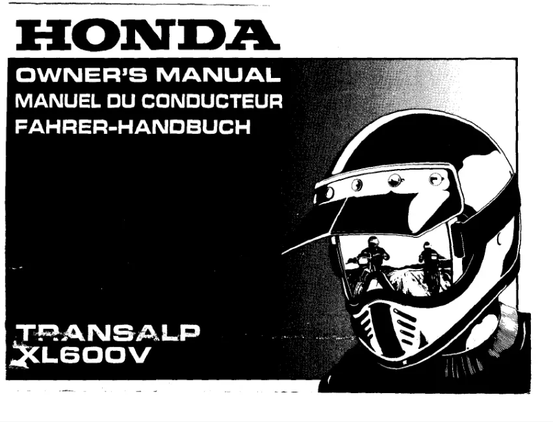 Page 1 de la notice Manuel utilisateur Honda Transalp XL600V (1995)