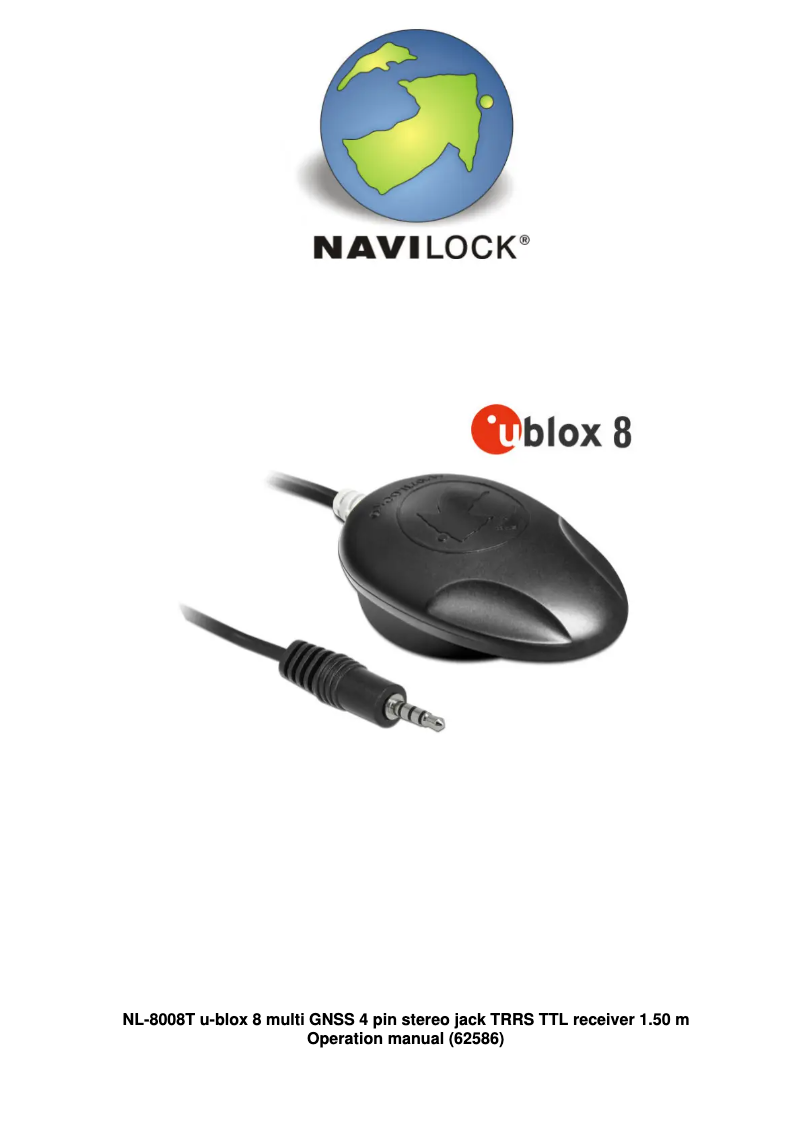 Page n°1 - Manuel utilisateur Navilock u-blox 8 NL-8008T