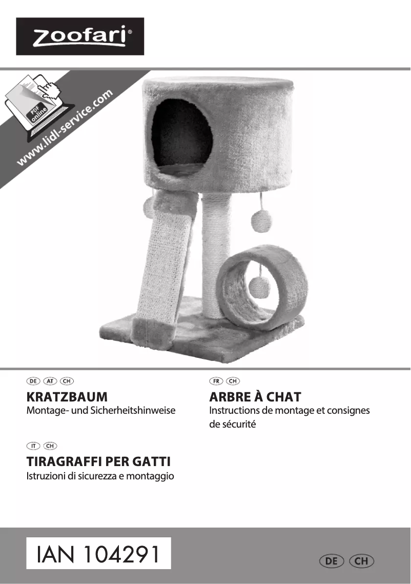 Page 1 de la notice Manuel utilisateur Zoofari IAN 104291