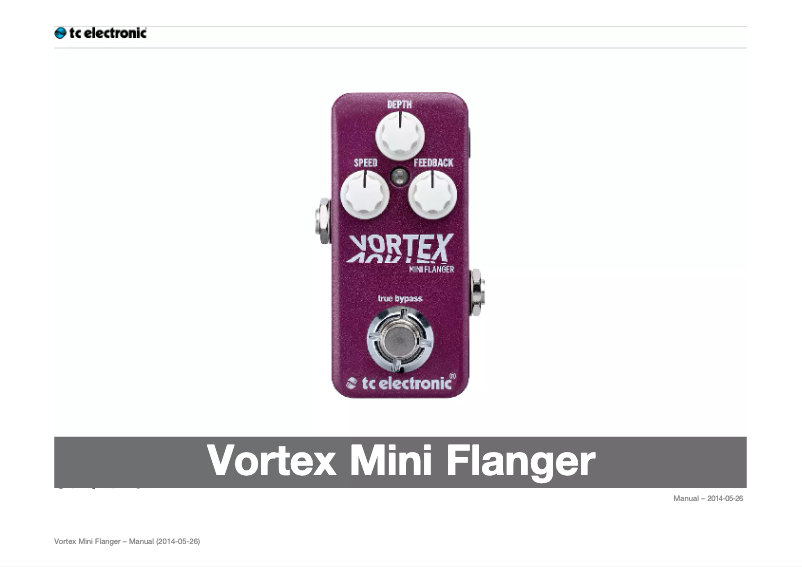 Image de la première page du manuel de l'appareil Vortex Mini Flanger