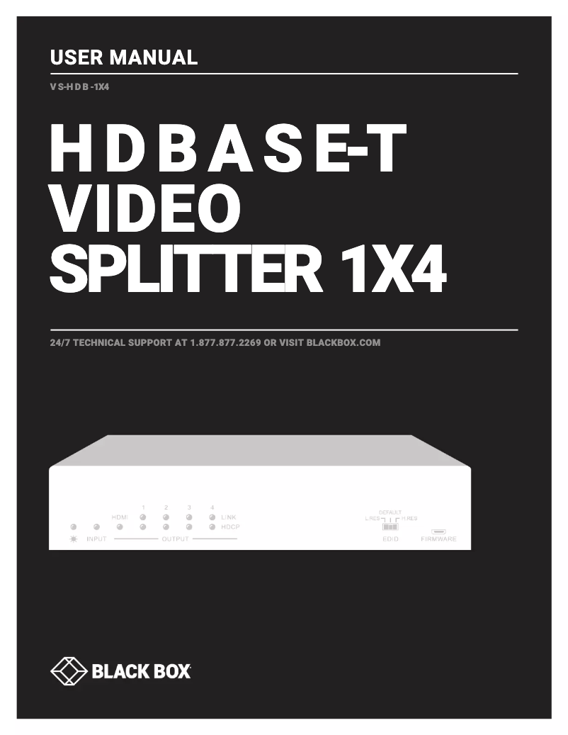 Page 1 de la notice Manuel utilisateur Black Box VS-HDB-1X4