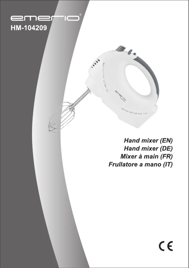 Page n°1 - Manuel utilisateur Emerio HM-104209