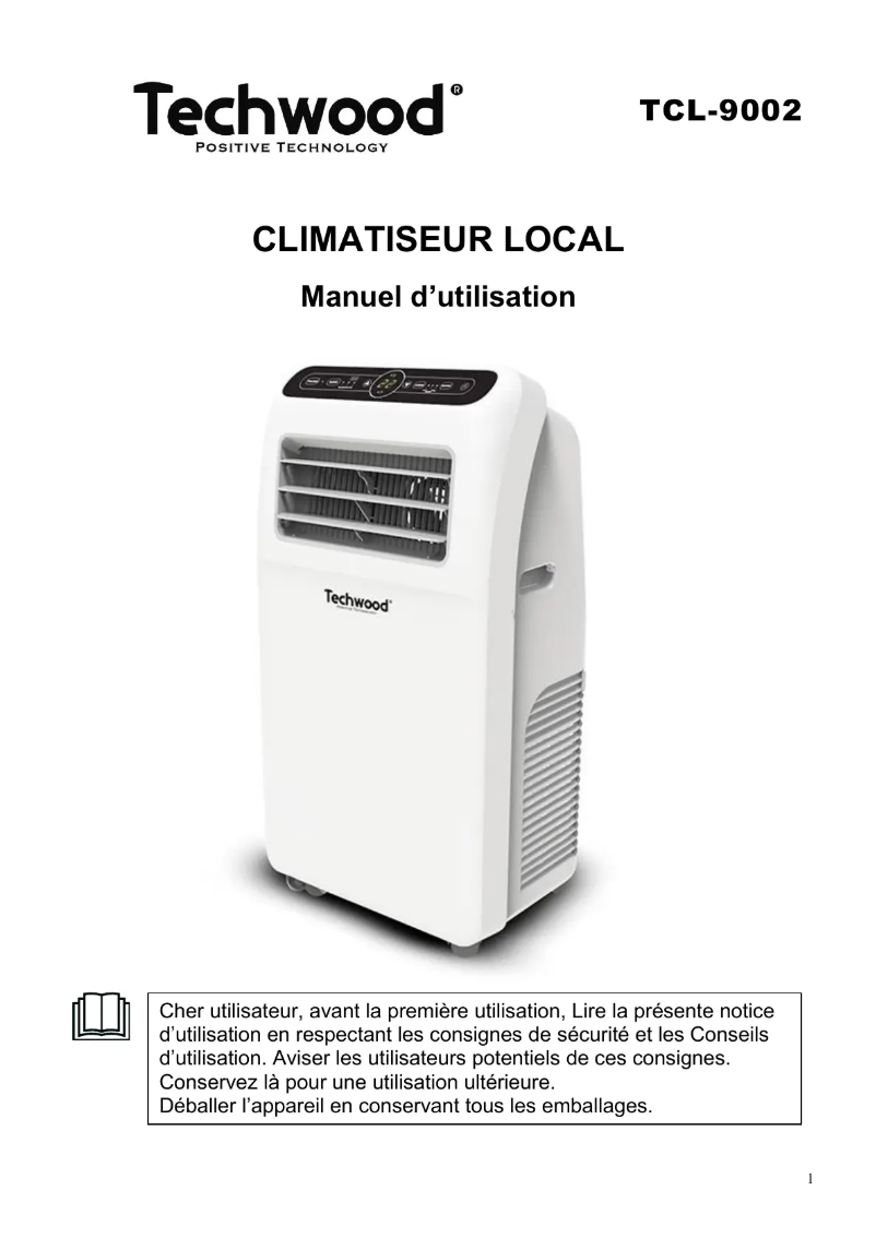 Page 1 de la notice Manuel utilisateur Techwood TCL-012