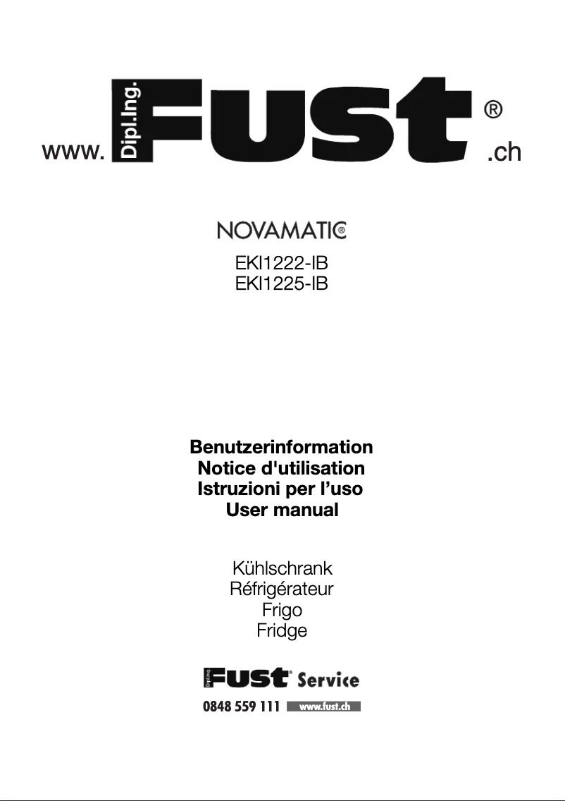 Page 1 de la notice Manuel utilisateur Novamatic EKI1222-IB