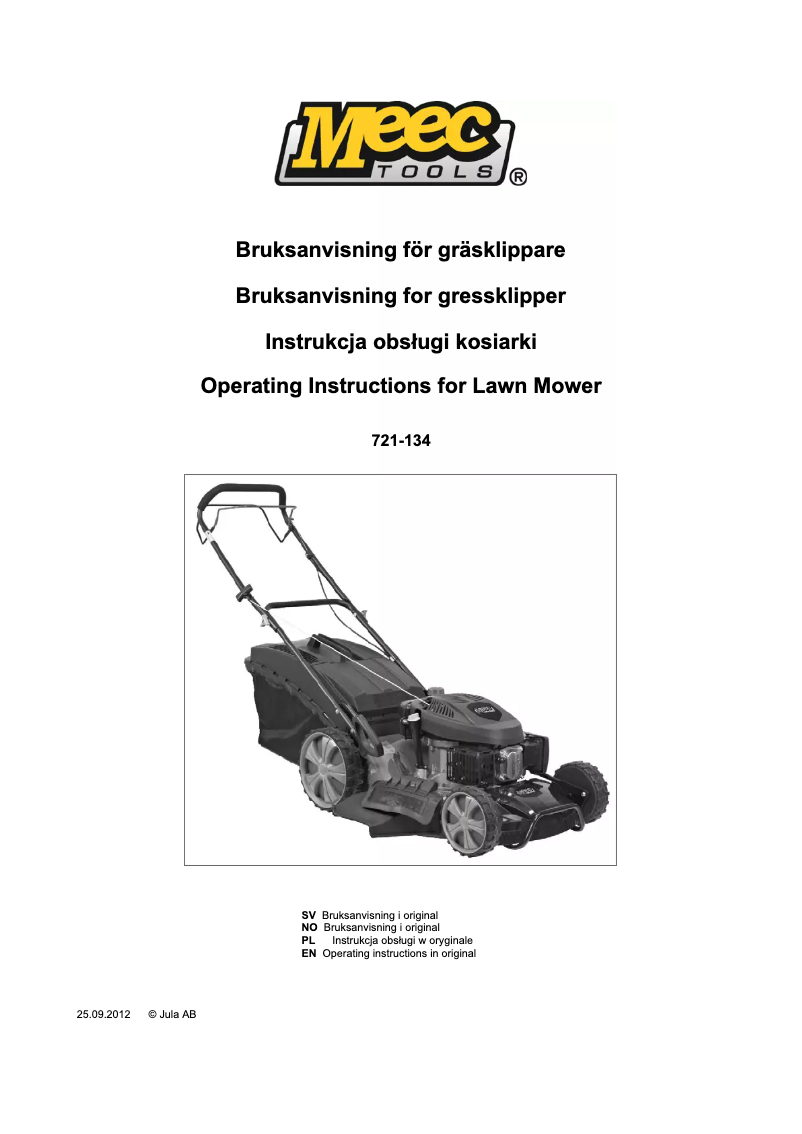 Page 1 de la notice Manuel utilisateur Meec Tools 721-134