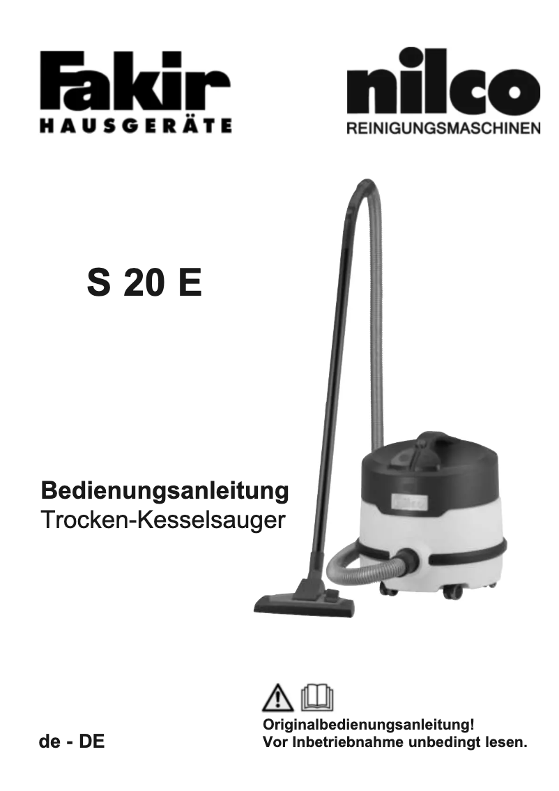 Page 1 de la notice Manuel utilisateur Fakir S 20 E