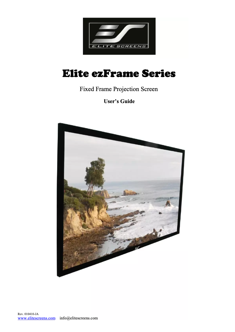 Page 1 de la notice Manuel utilisateur Elite Screens ezFrame R135H