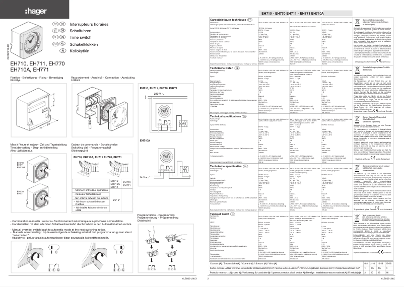 Page 1 de la notice Mode d'emploi Hager EH770