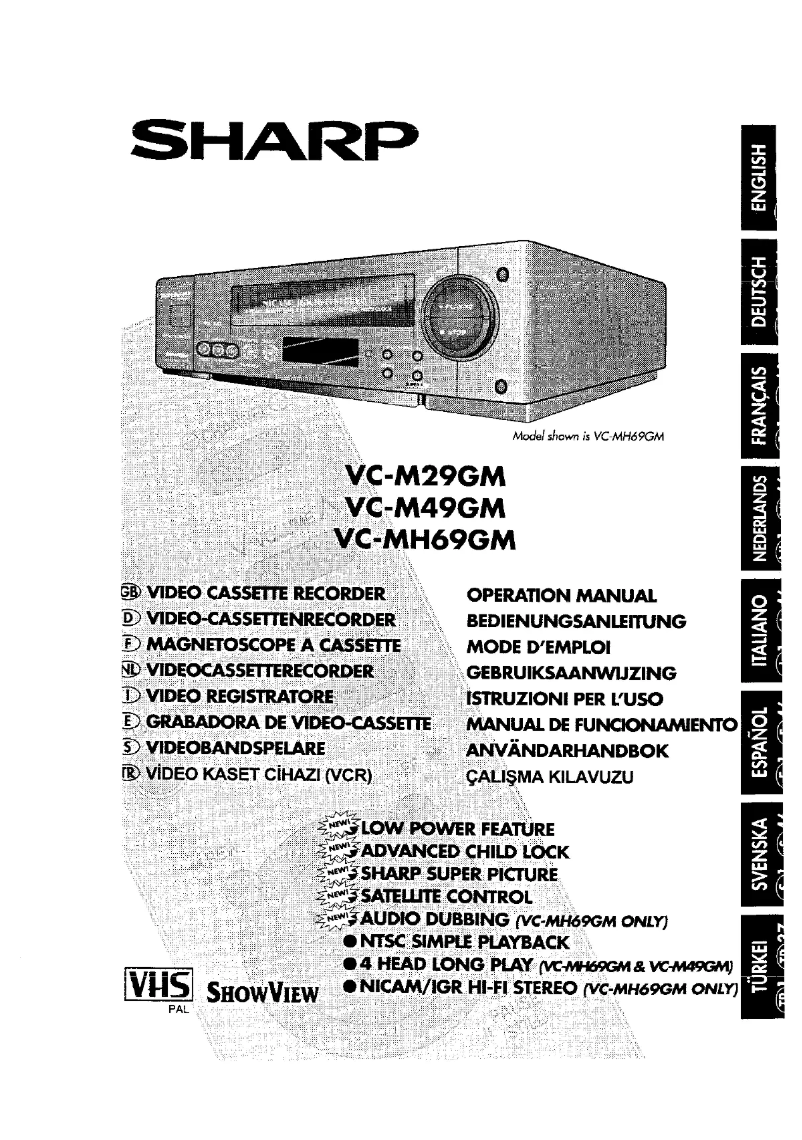 Page 1 de la notice Manuel utilisateur Sharp VC-MH69