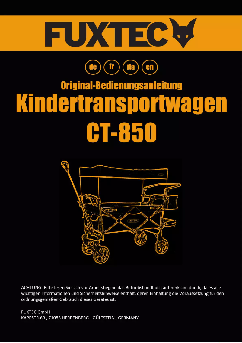 Page 1 de la notice Manuel utilisateur Fuxtec FX-CT850