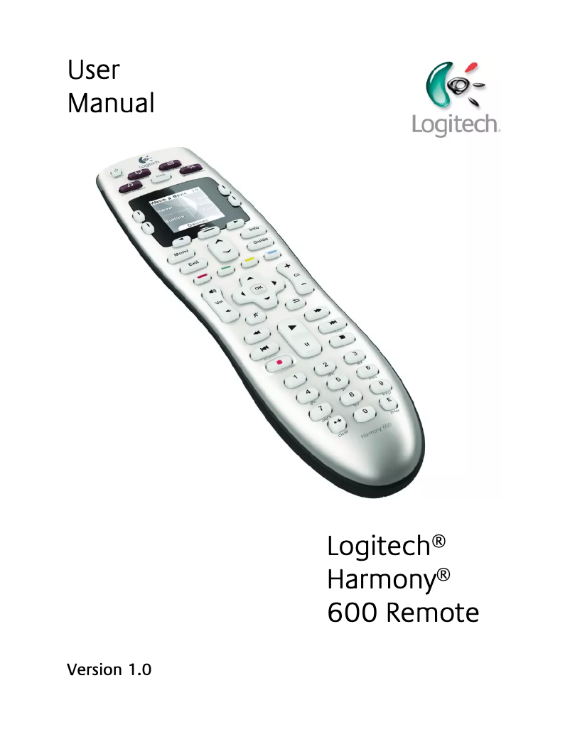 Page n°1 - Manuel utilisateur Logitech Harmony 600
