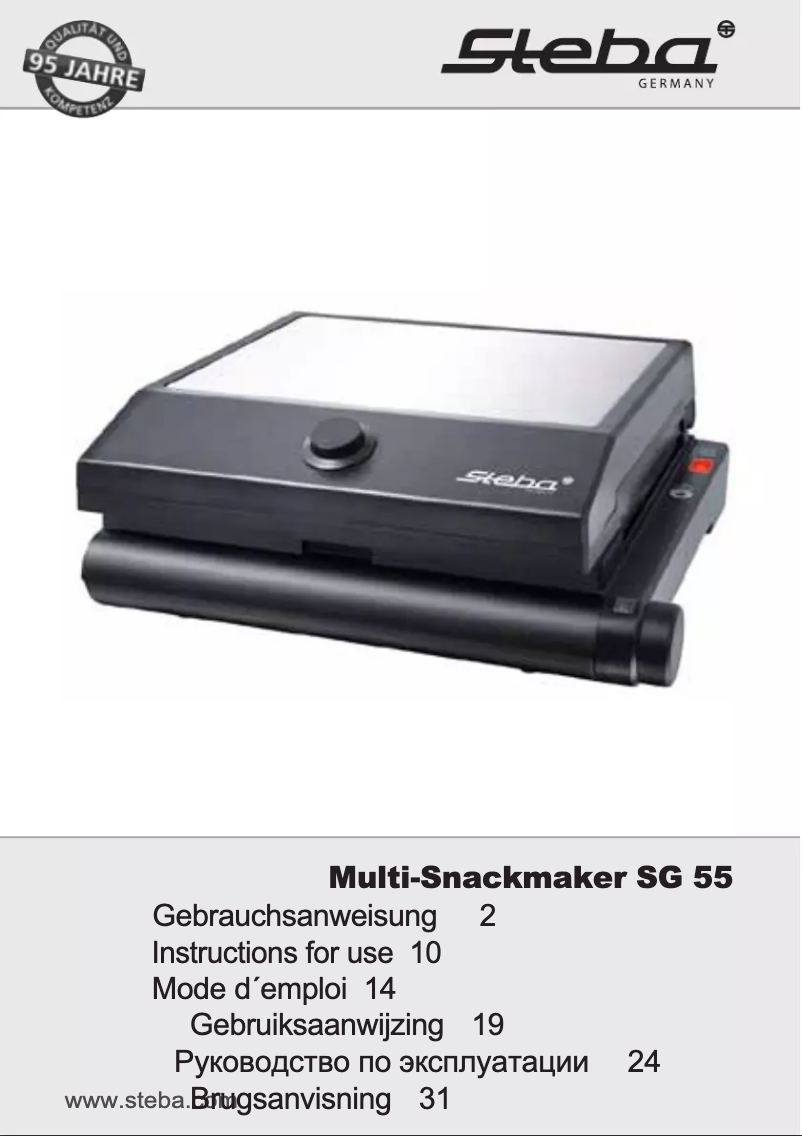 Page n°1 - Manuel utilisateur Steba SG 55