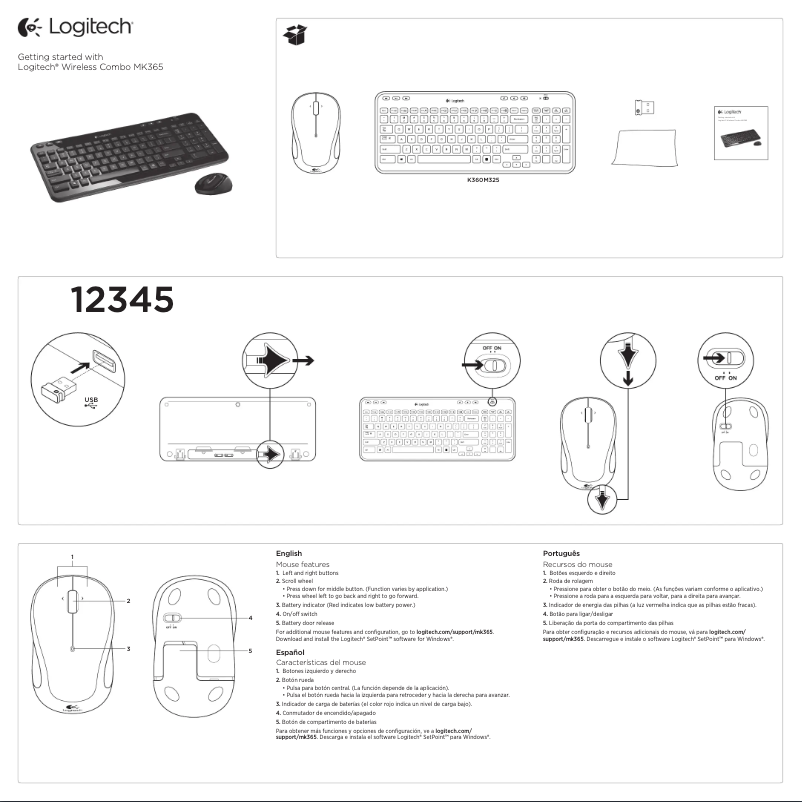 Page 1 de la notice Manuel utilisateur Logitech MK365