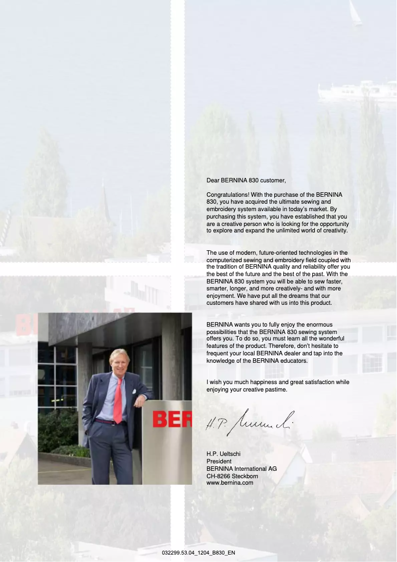 Page n°1 - Manuel utilisateur Bernina 830