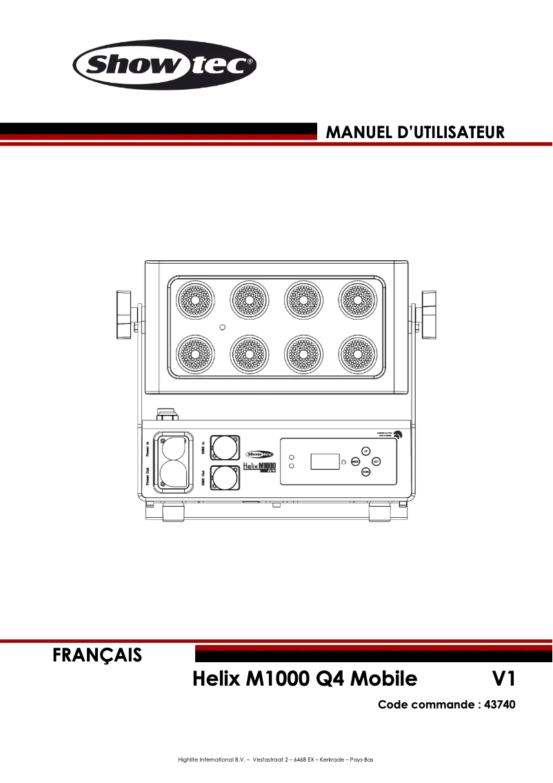 Page 1 de la notice Manuel utilisateur Showtec Helix M1000 Q4 Mobile