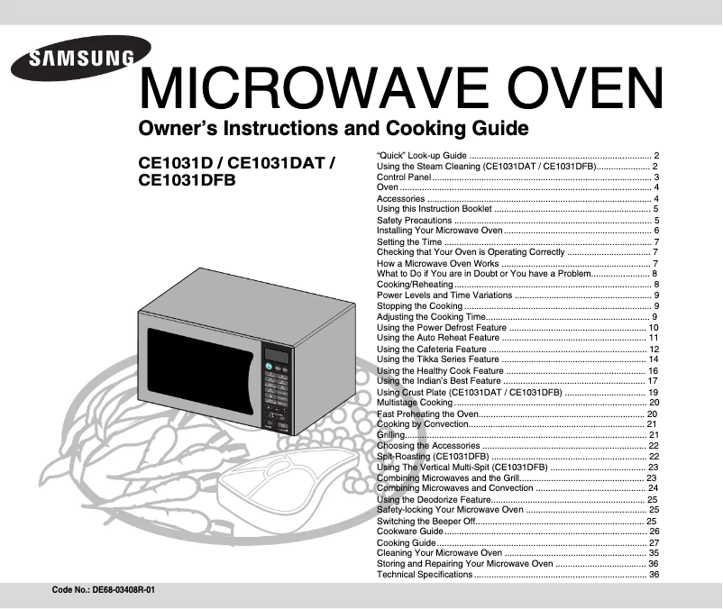 Page 1 de la notice Manuel utilisateur Samsung CE1031DFB
