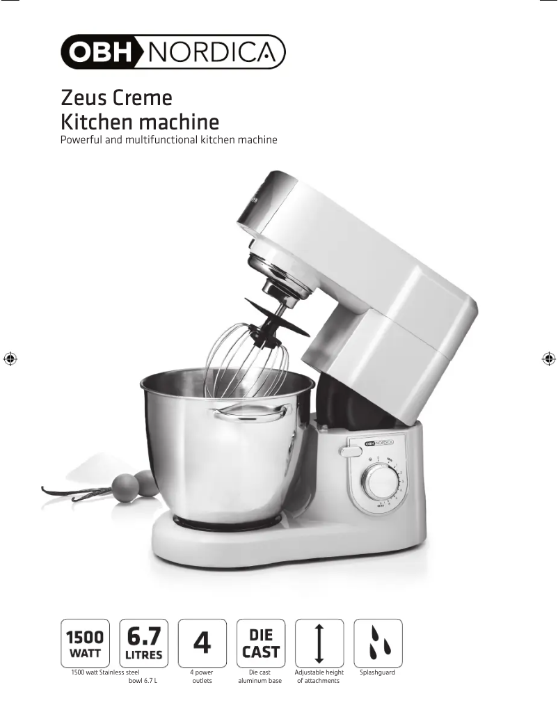 Page n°1 - Manuel utilisateur OBH Nordica Zeus 6697