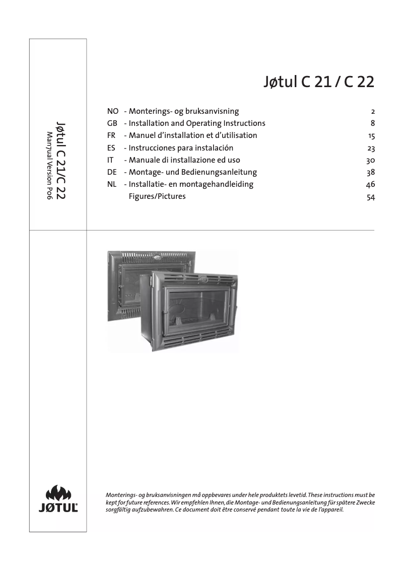 Page n°1 - Manuel utilisateur Jøtul C 21