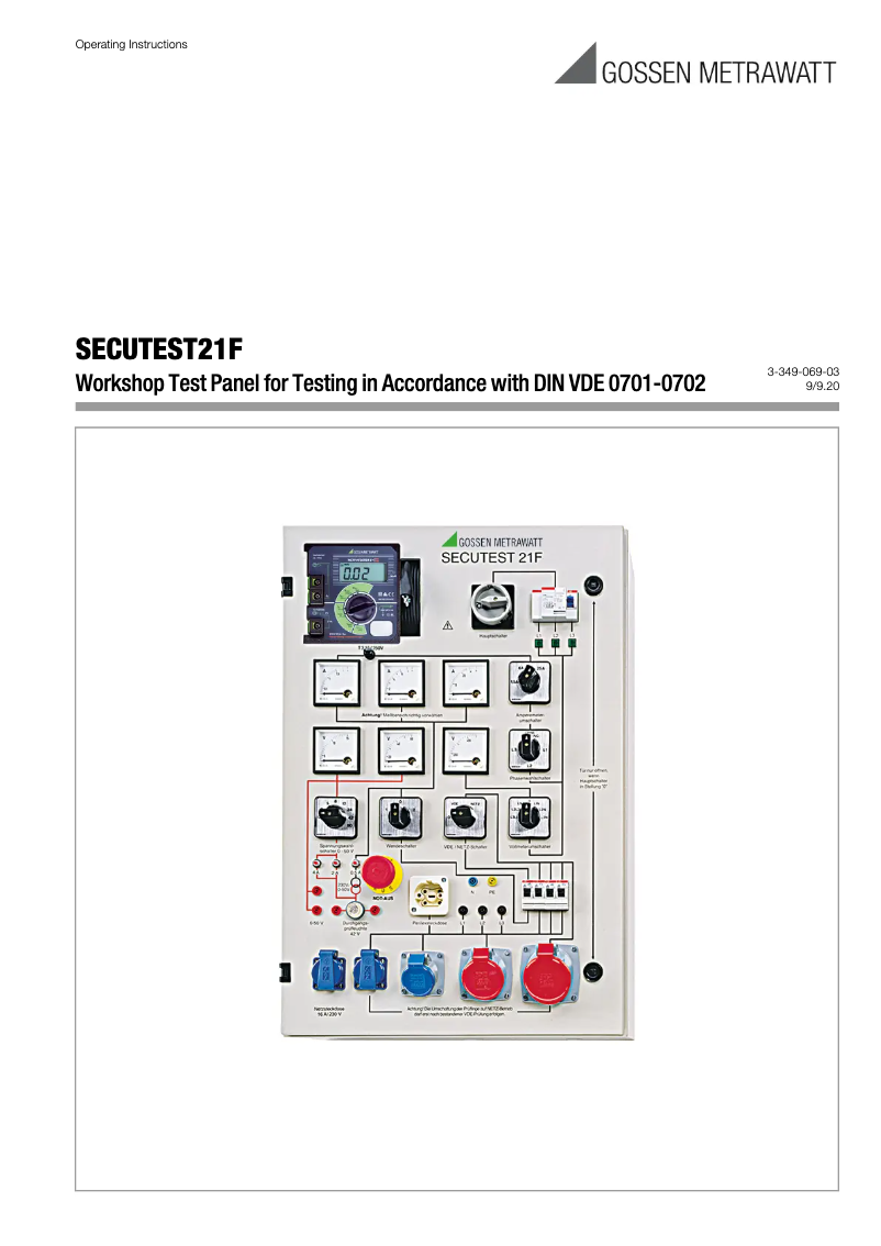 Página 1 del manual Manual de usuario Gossen Metrawatt SECUTEST 21F