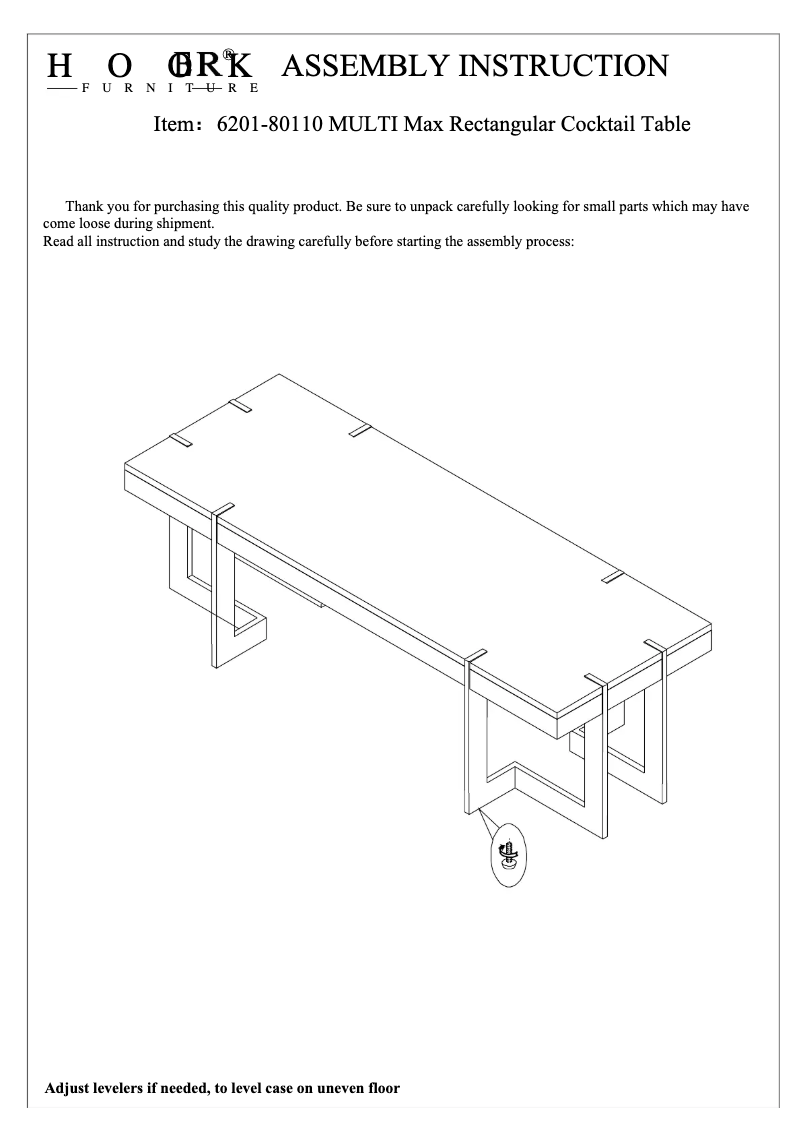 Image de la première page du manuel de l'appareil 6201-80110 MULTI