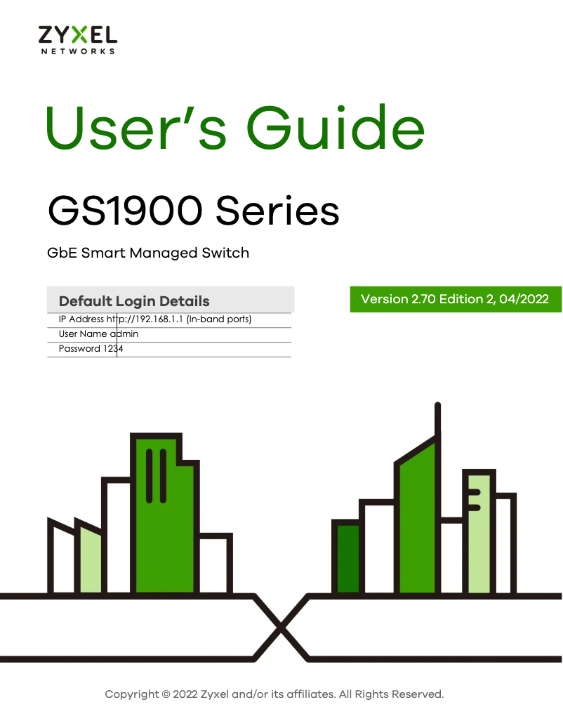 Page 1 de la notice Manuel utilisateur ZyXEL GS1900-24