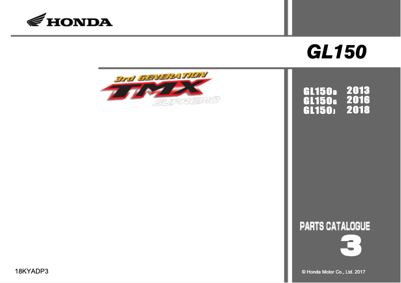 Page 1 de la notice Manuel utilisateur Honda TMX Supremo 2nd Generation GL150 (2016)