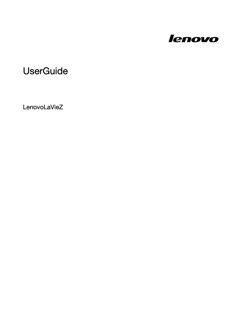 Page n°1 - Manuel utilisateur Lenovo LaVie Z