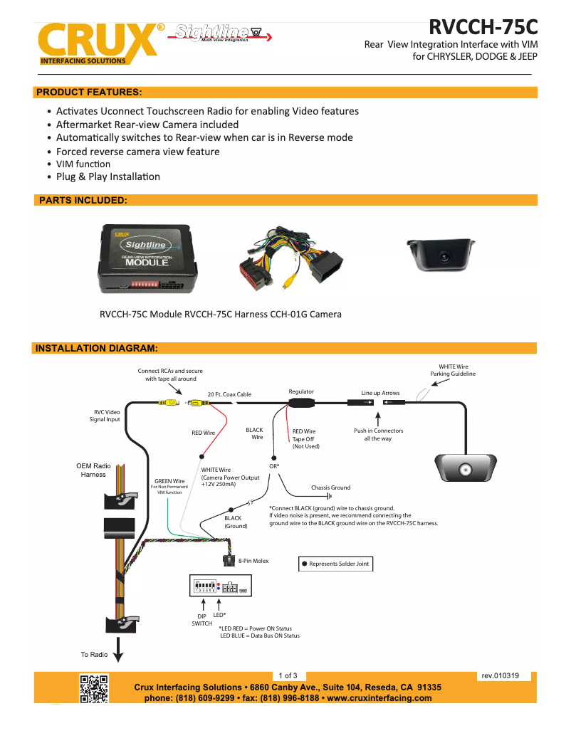 Página 1 del manual Manual de usuario CRUX RVCCH-75CC
