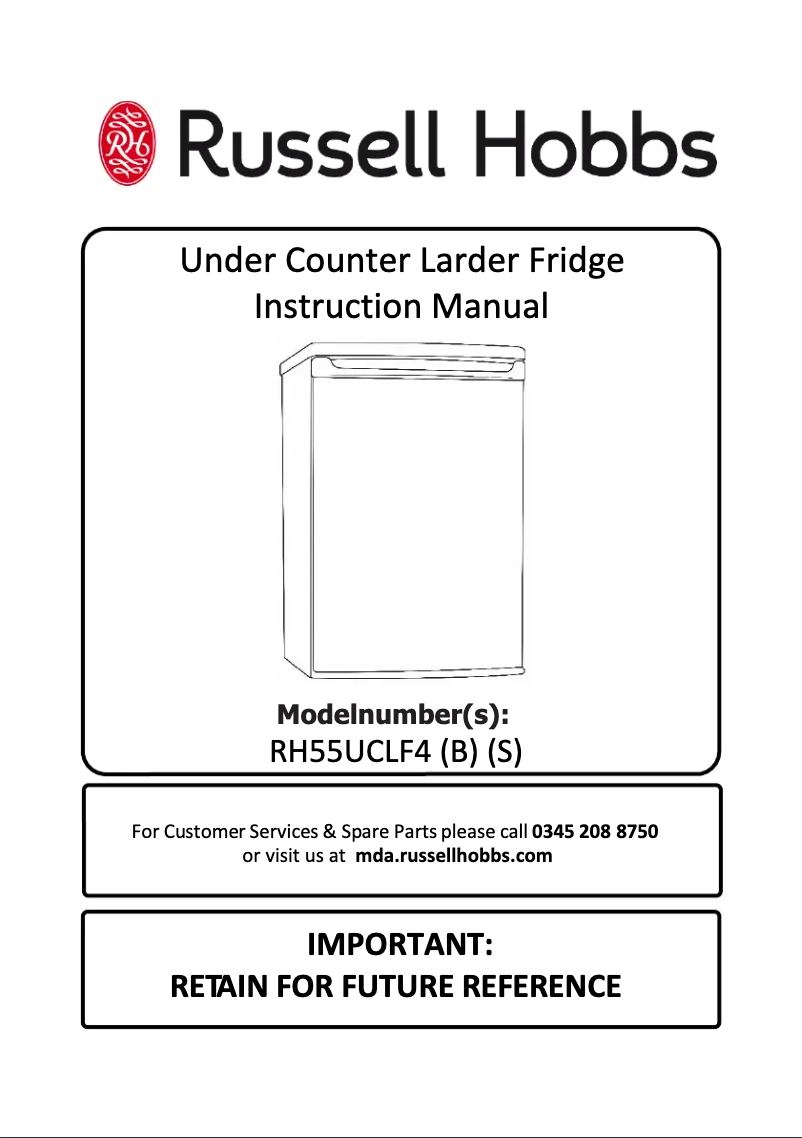 Page 1 de la notice Manuel utilisateur Russell Hobbs RH55UCLF4