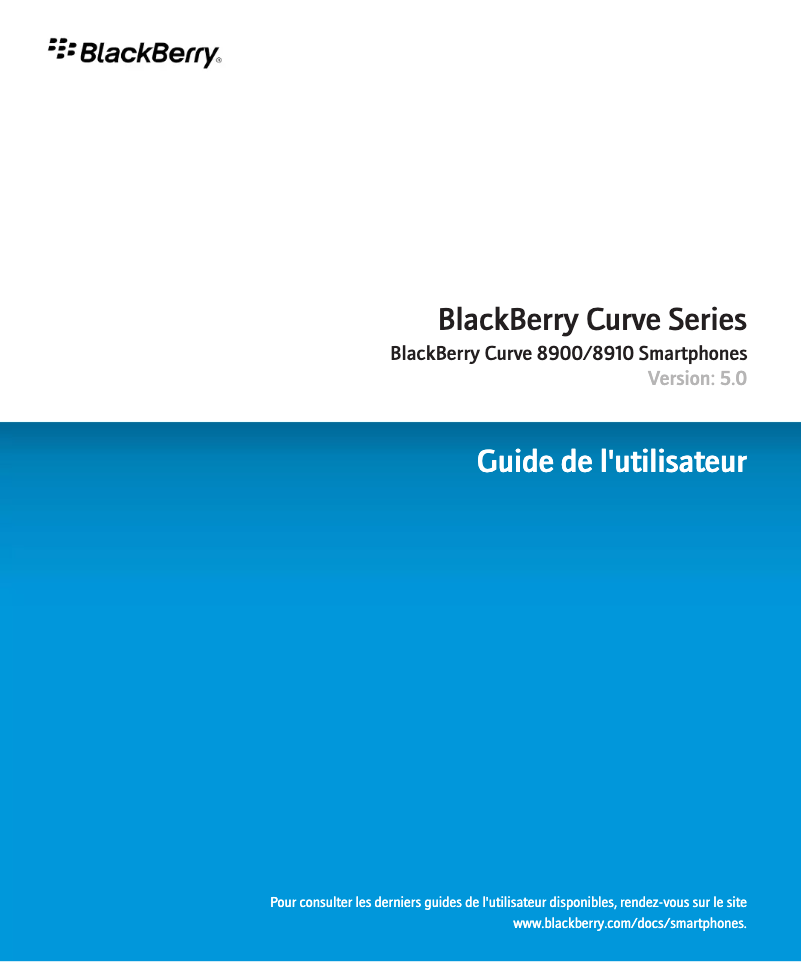 Page n°1 - Manuel utilisateur BlackBerry Curve 8910