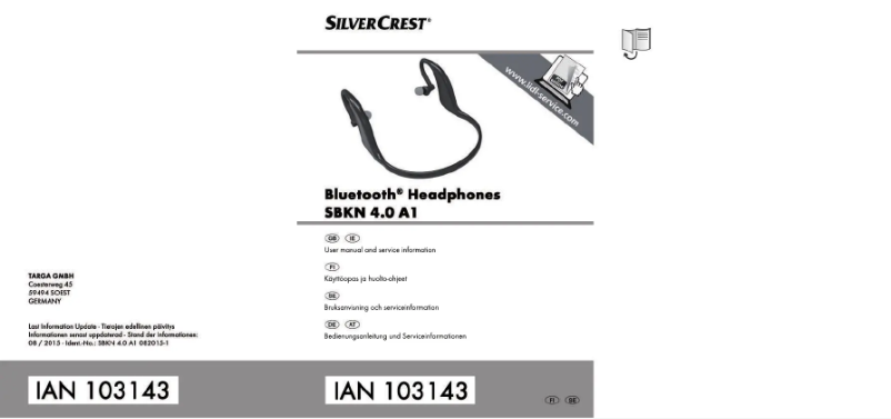 Page n°1 - Manuel utilisateur SilverCrest SBKN 4.0 A1