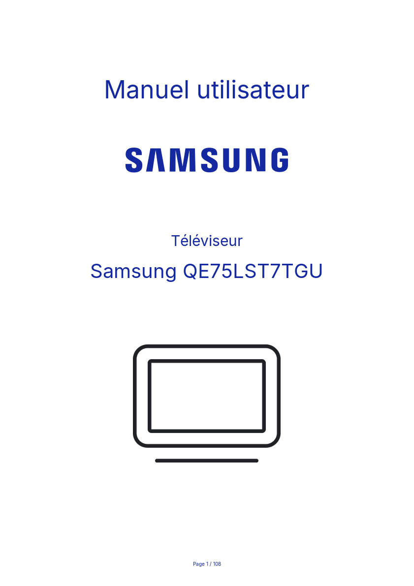 Image de la première page du manuel de l'appareil QE75LST7TGU