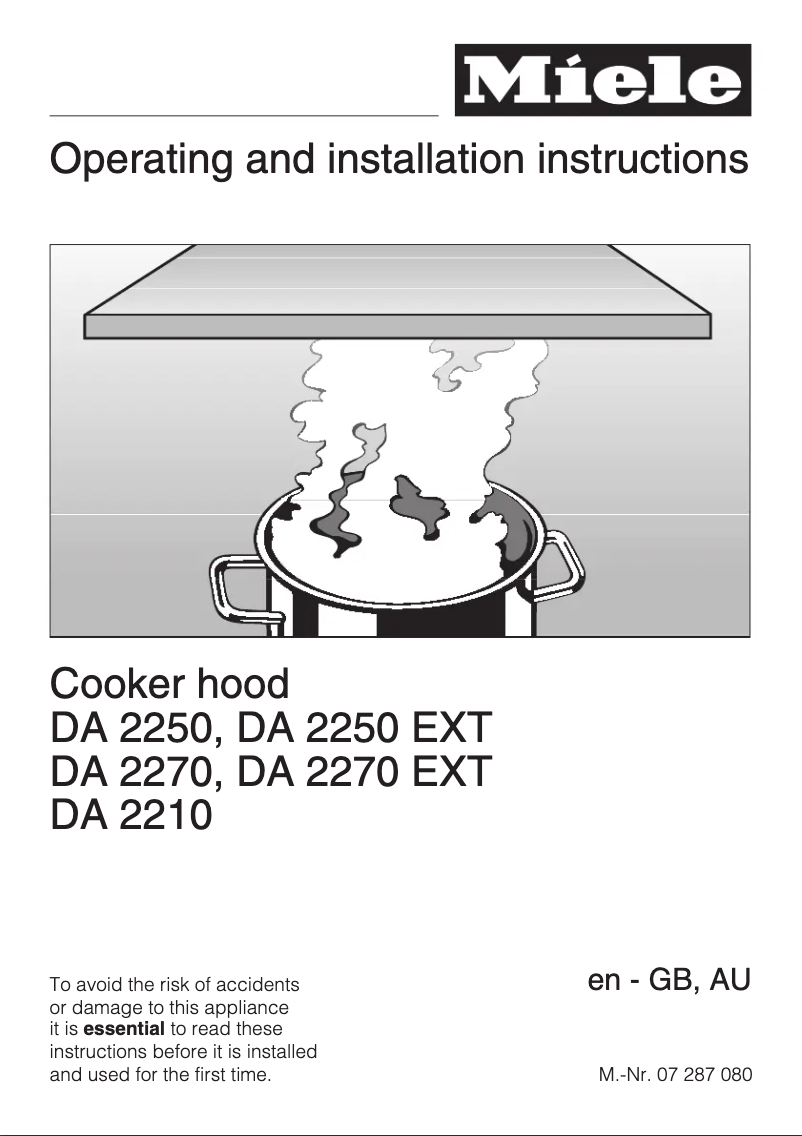 Image de la première page du manuel de l'appareil DA 2250