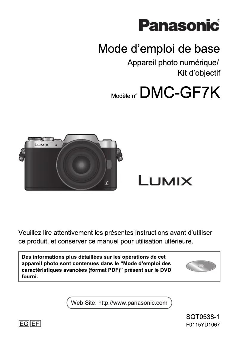 Image de la première page du manuel de l'appareil Lumix DMC-GF7