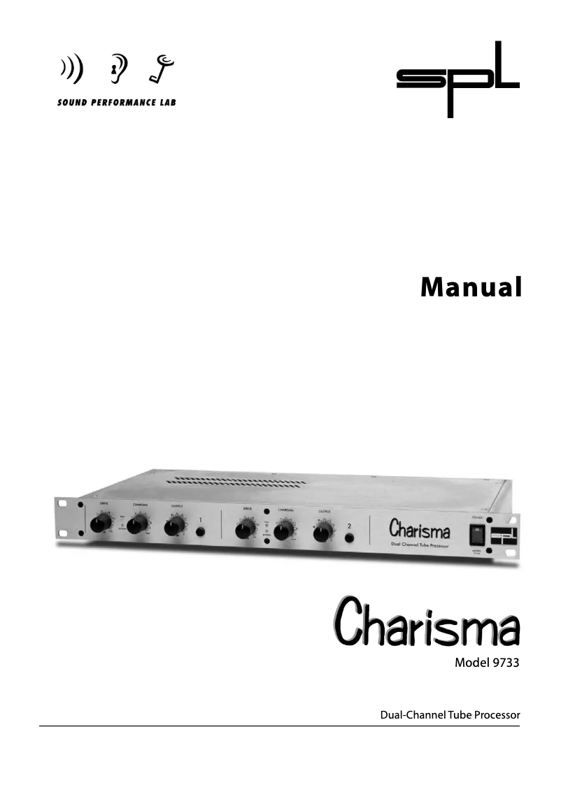 Page n°1 - Manuel utilisateur SPL Charisma 9733
