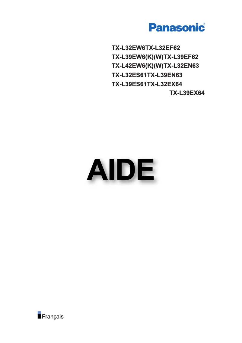 Page 1 de la notice Manuel utilisateur Panasonic Viera TX-L50E6