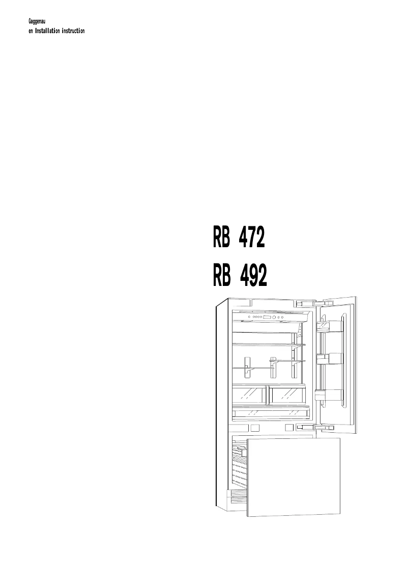 Page n°1 - Guide d'installation Gaggenau RB492301