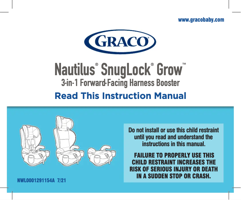 Page 1 de la notice Manuel utilisateur Graco Nautilus SnugLock Grow