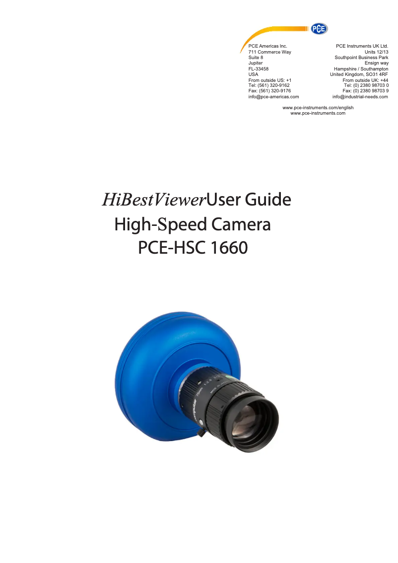 Image de la première page du manuel de l'appareil PCE-HSC 1660