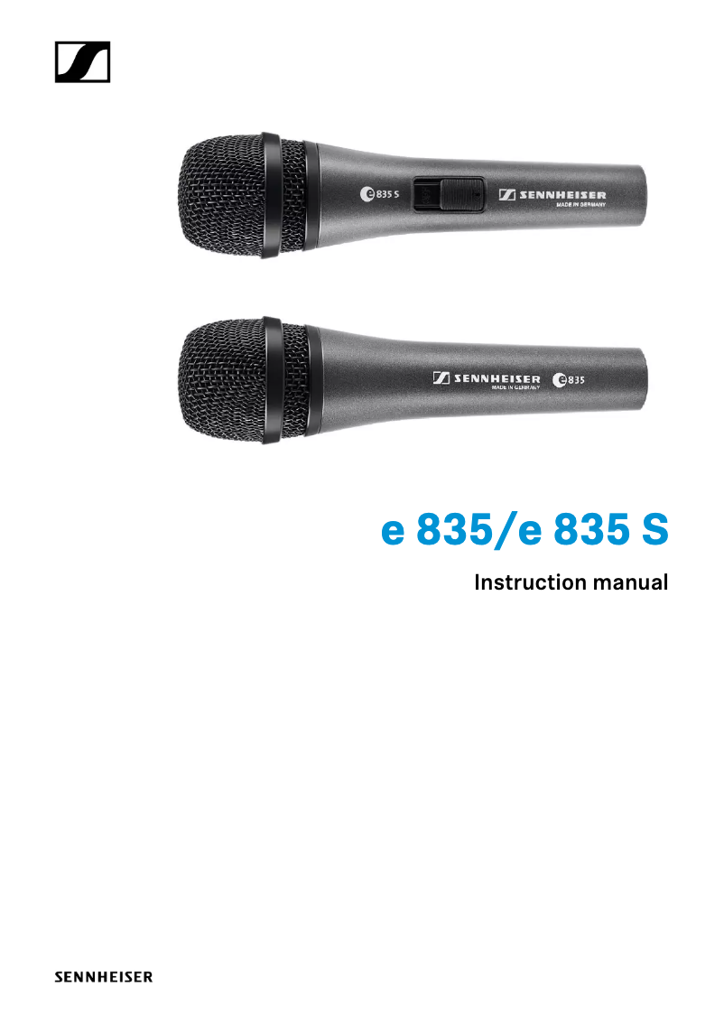 Page 1 de la notice Manuel utilisateur Sennheiser Evolution e835 S
