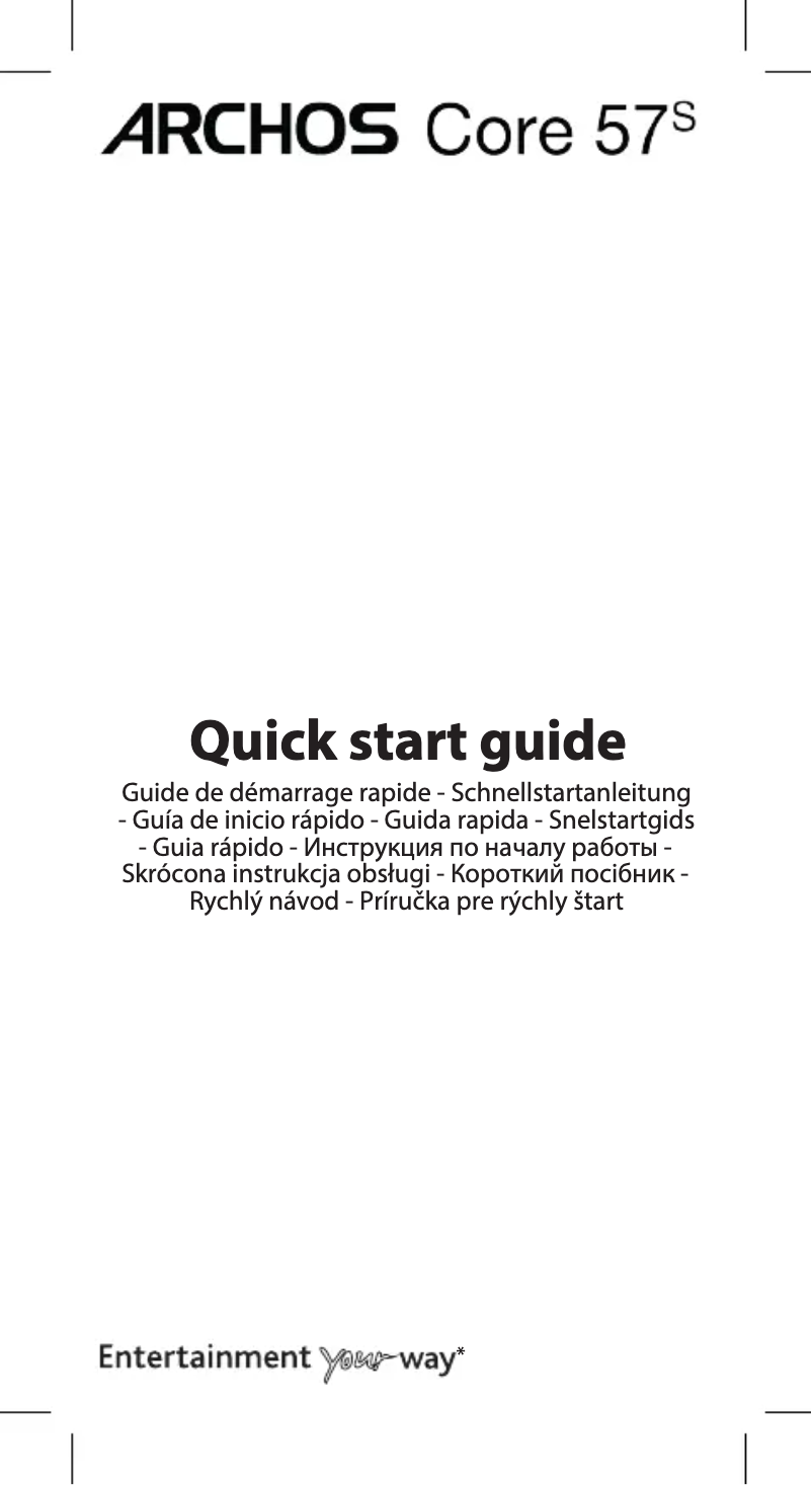 Page 1 de la notice Guide de démarrage rapide Archos Core 57S Ultra
