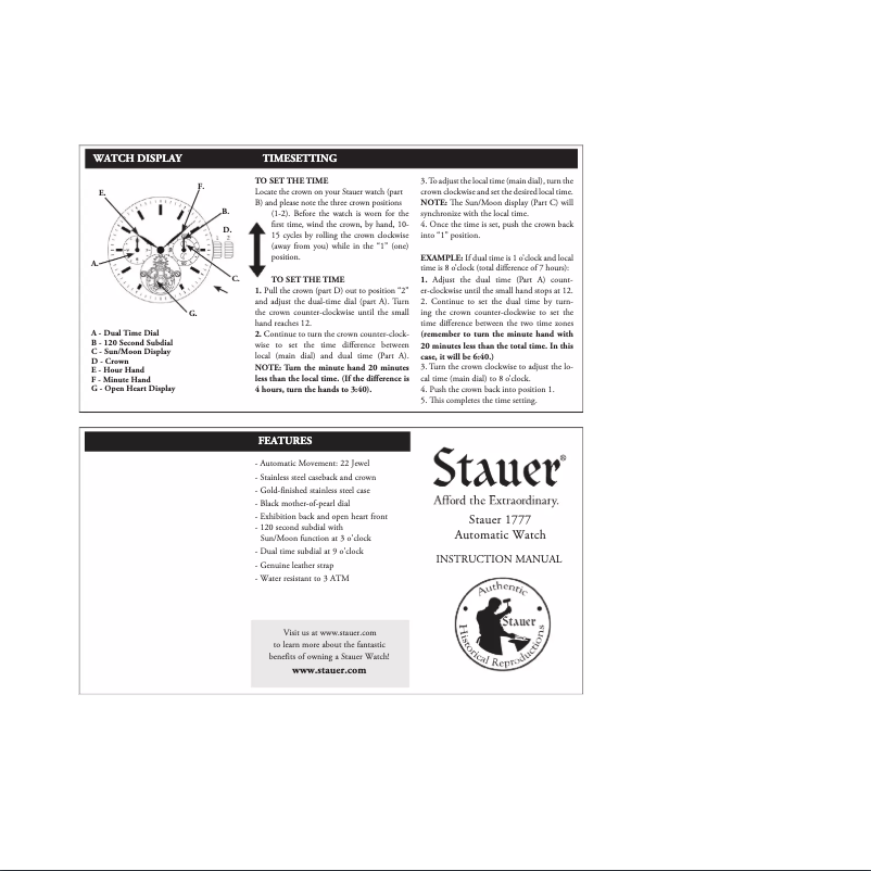 Page 1 de la notice Manuel utilisateur Stauer 34652