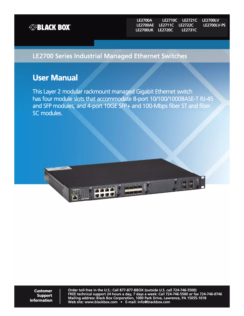 Page n°1 - Manuel utilisateur Black Box LE2711C