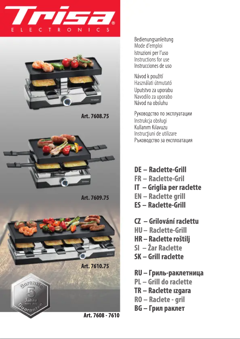 Image de la première page du manuel de l'appareil Premium 7609.75