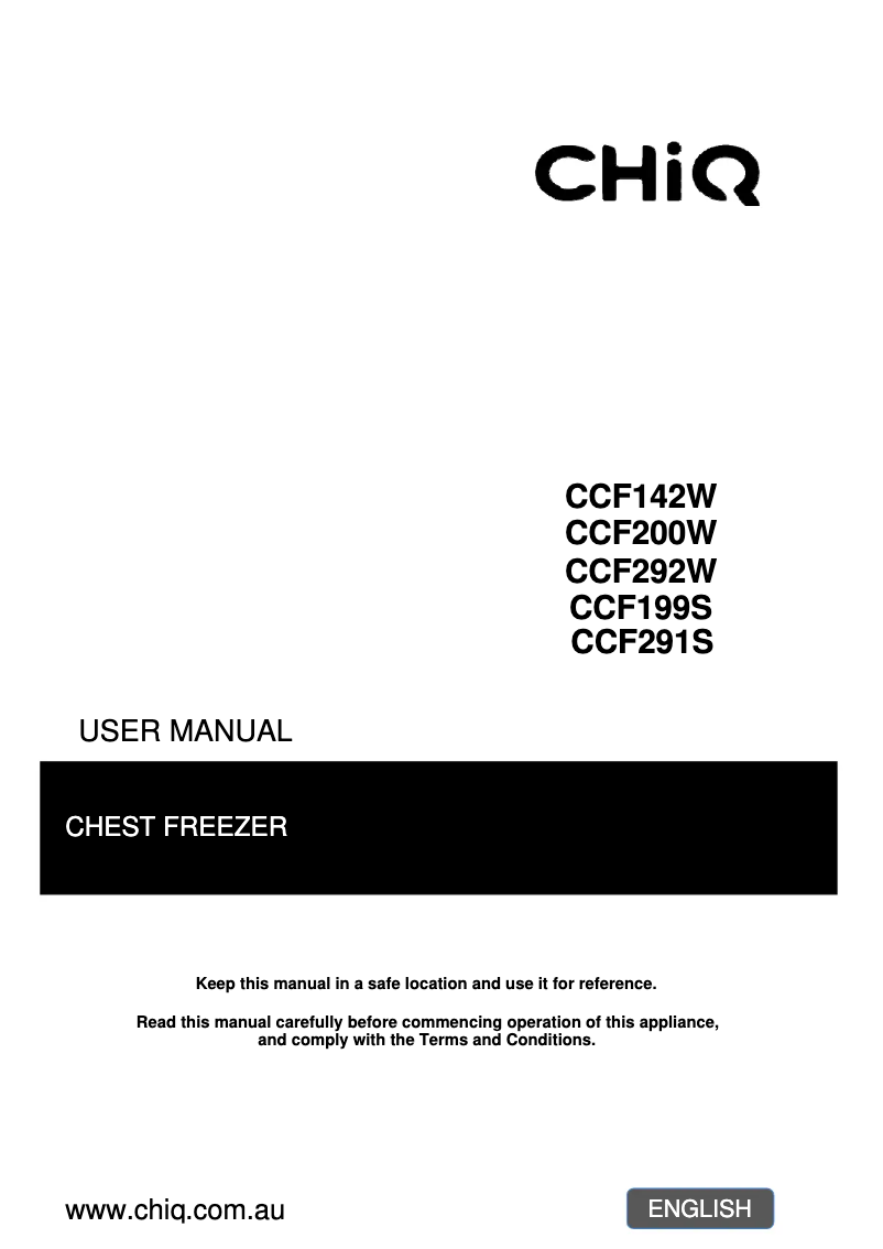 Image de la première page du manuel de l'appareil CCF199S