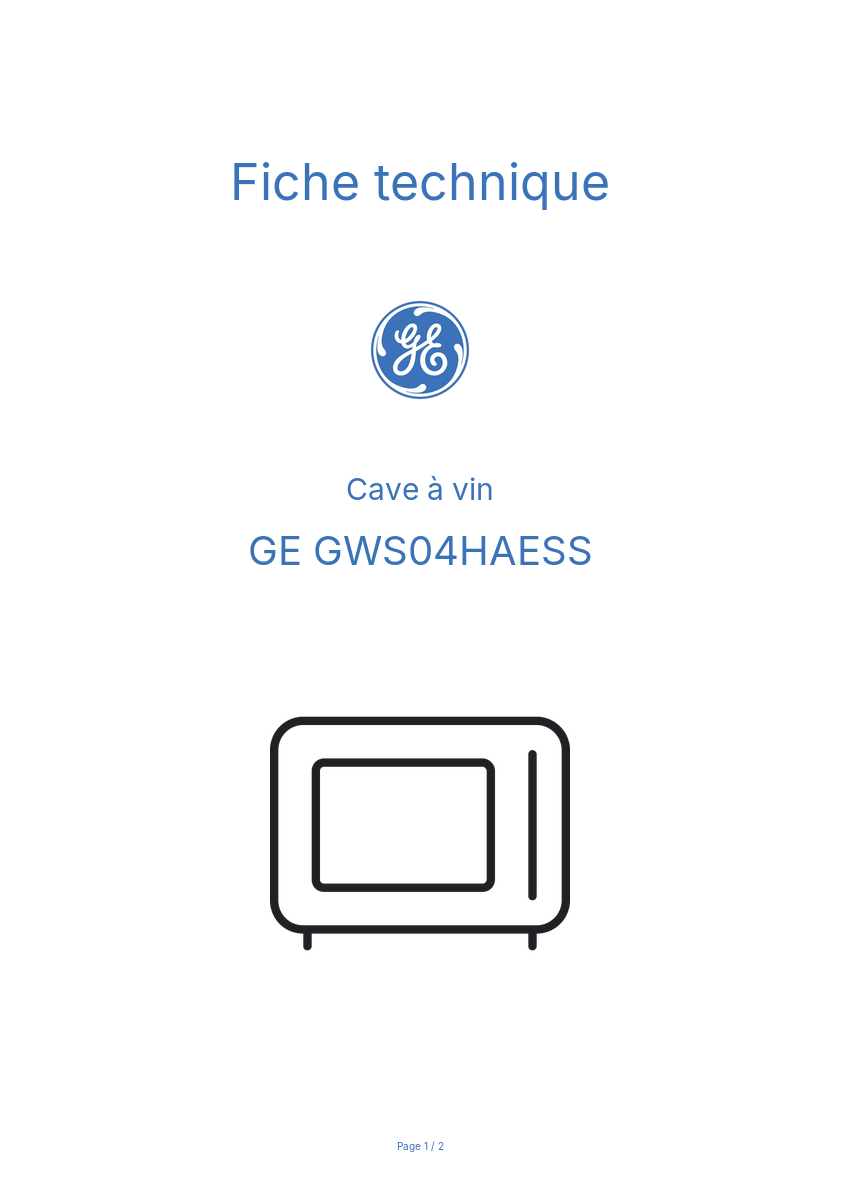 Image de la première page du manuel de l'appareil GWS04HAESS