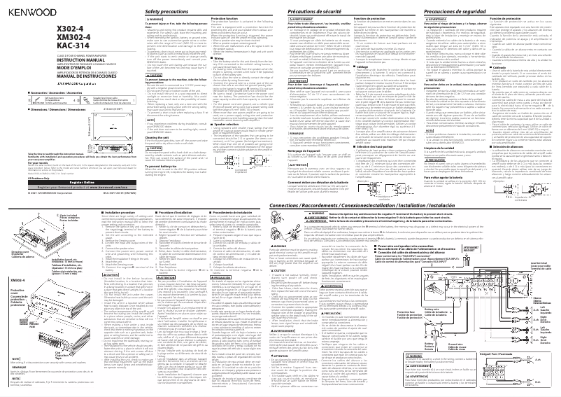 Page n°1 - Manuel utilisateur Kenwood Excelon X302-4