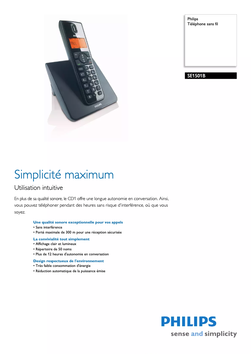 Image de la première page du manuel de l'appareil SE1501B